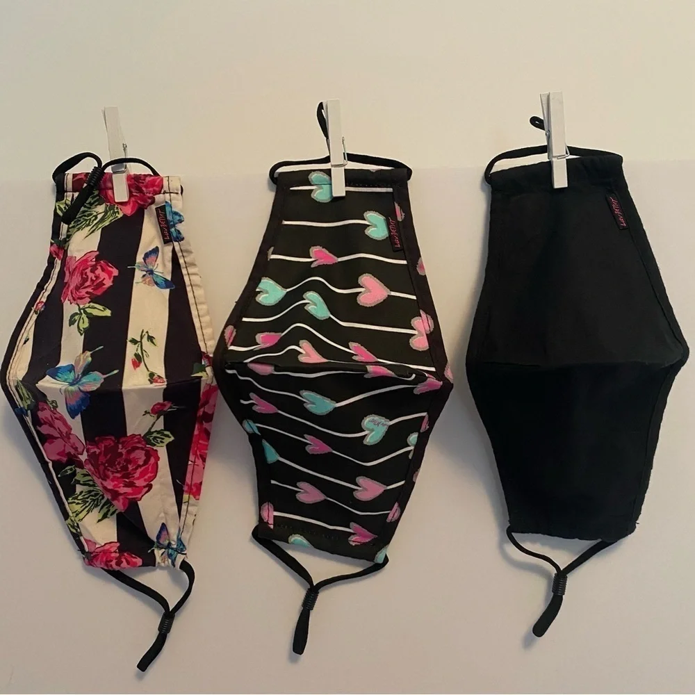 Betsey Johnson Reusable Washable Adult Face Masks Set Of 3